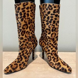 Zara Animal Print Hair Hide Booties Size 6.  New With Tags